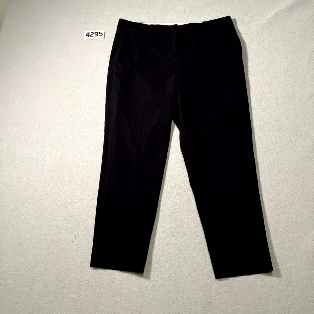 Liz Claiborne Chino Pants Womens 10P Black Stretch Slash Pockets Straight Leg